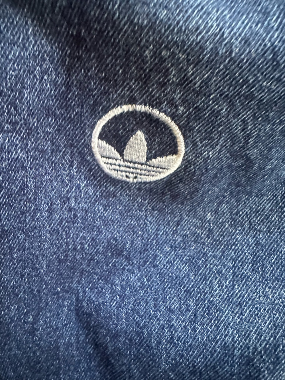 Adidas Originals SST Denim Graphic Varsity Bomber Jacket Size Medium Like New! - Picture 10 of 11